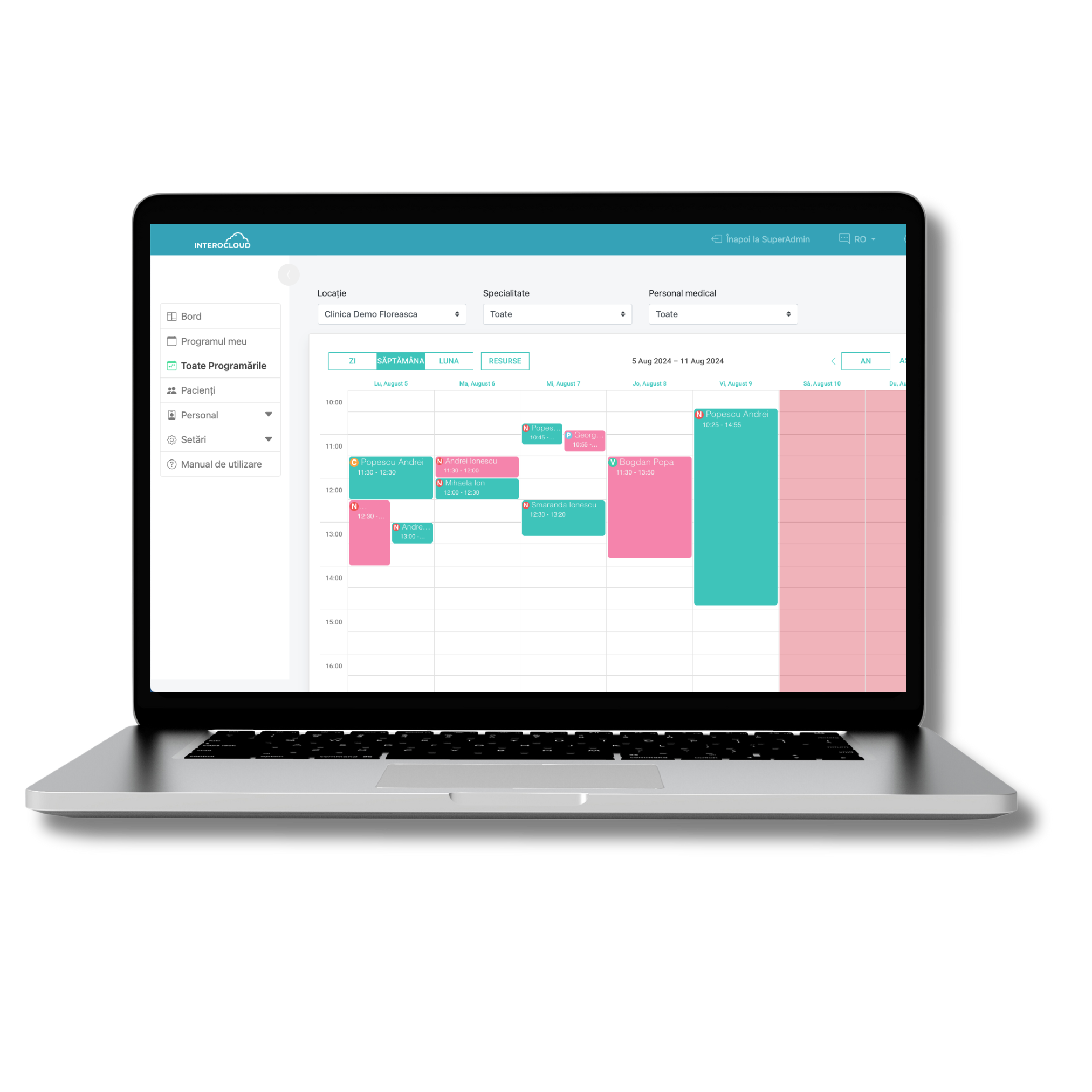 sistem de programari pacienti interocloud